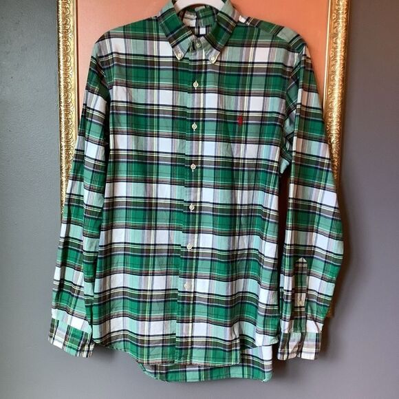 Ralph Lauren Green Plaid Button Down ✅🏇🤩 - Picture 1 of 7